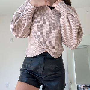Ribbed Wrap Sweater